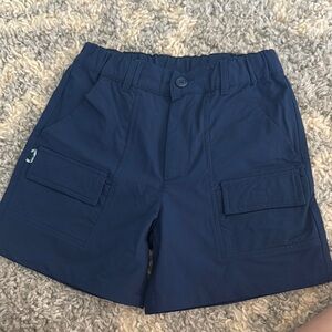 Navy Blue Cargo Shorts with Belt Loops and Relaxed Fit